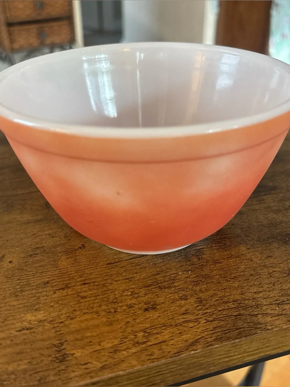 Vintage Pyrex Flameglo Burnt Orange Ombre Small 401 Mixing Bowl 1 1/2 Pt